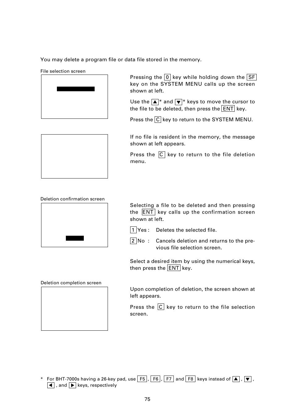 7 ] deleting files | Denso BHT-7000 User Manual | Page 91 / 175