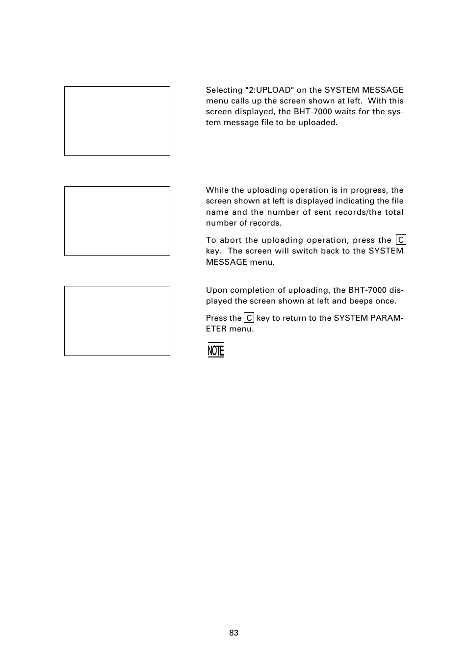 2] uploading the system message file | Denso BHT-7000 User Manual | Page 99 / 175