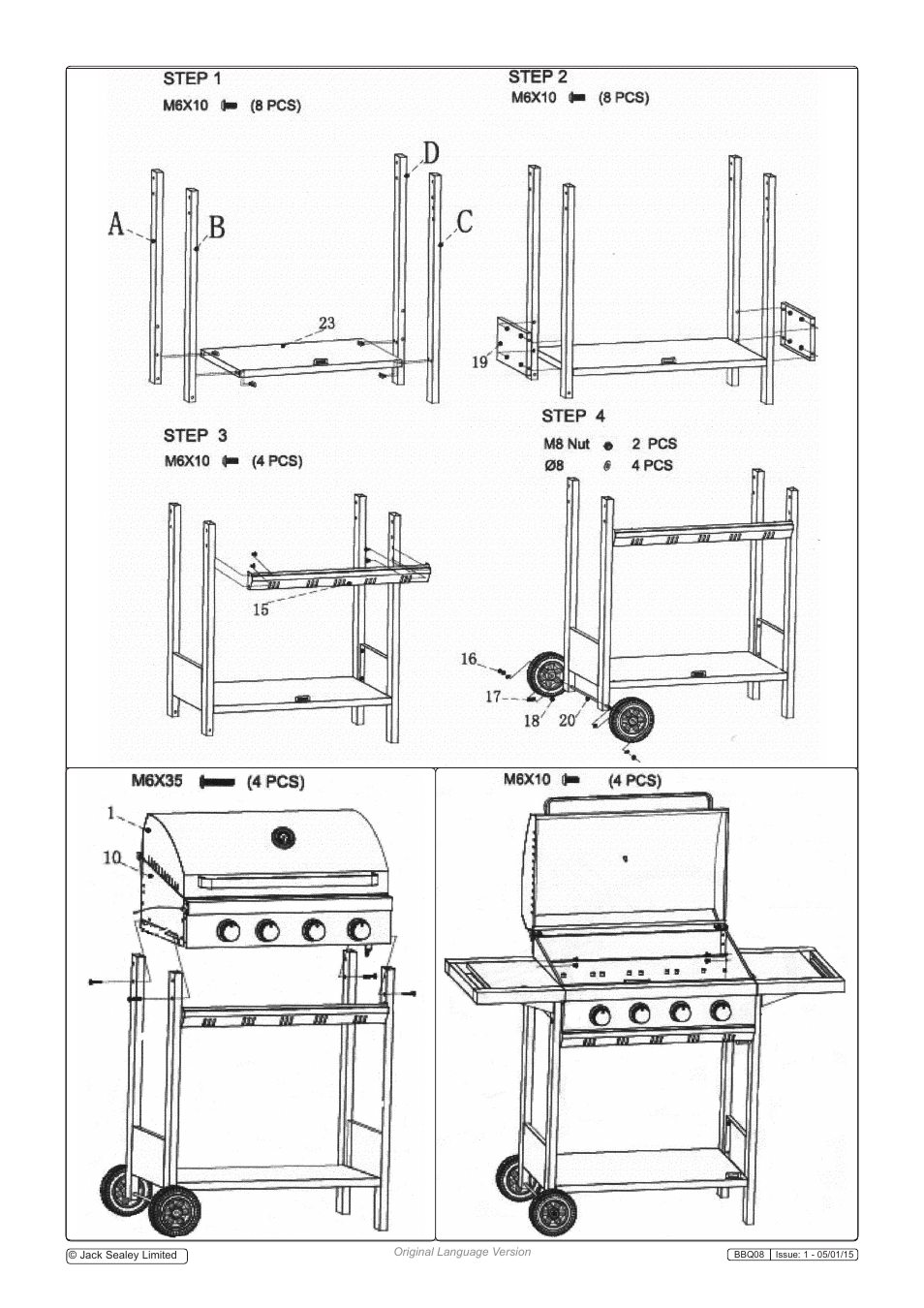 Fig.1 | Sealey BBQ08 User Manual | Page 4 / 6