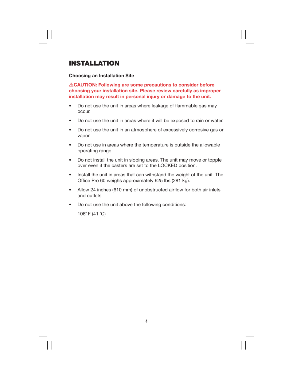 Installation | Denso PRO 60 User Manual | Page 10 / 28