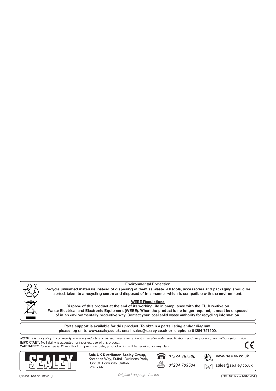 Sealey SMT180 User Manual | Page 4 / 5