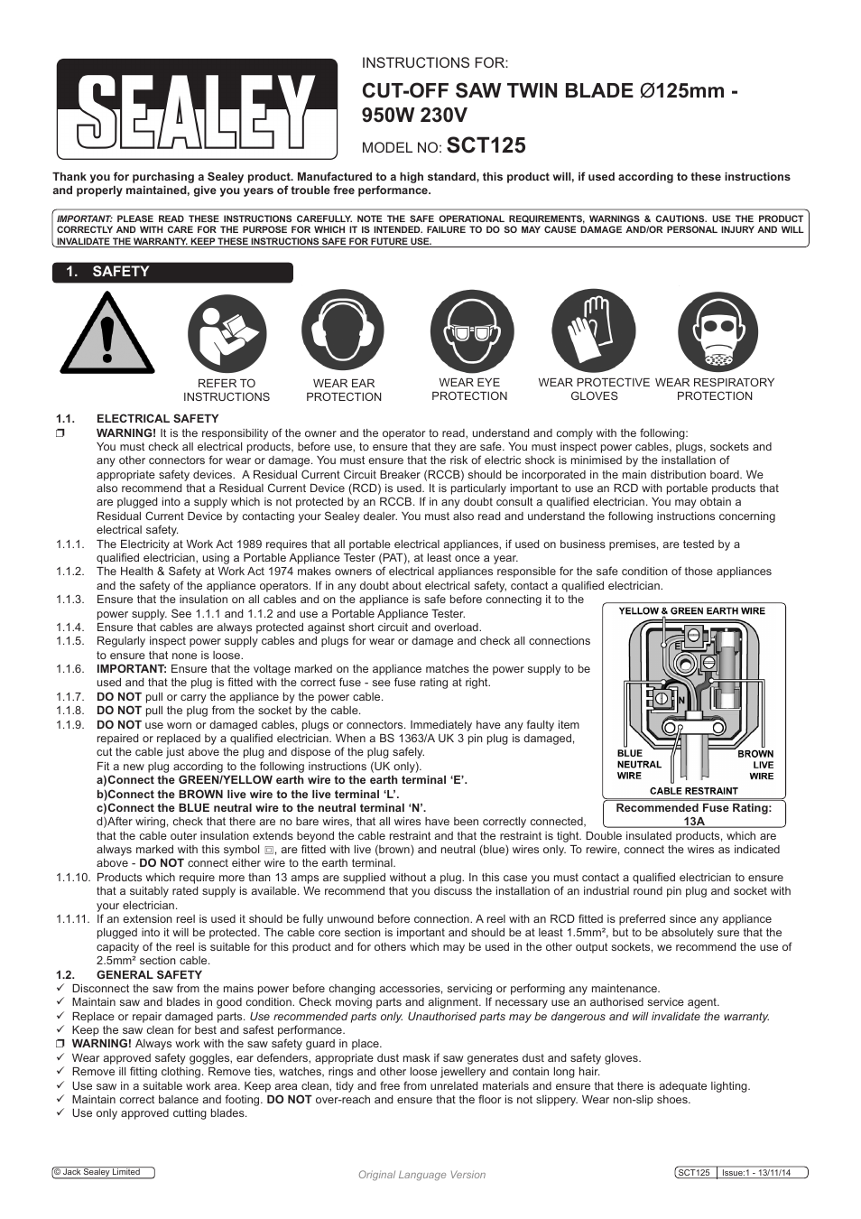 Sealey SCT125 User Manual | 5 pages