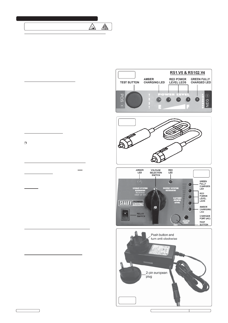 Fi g.4 fi g.5, Fi g.7, Fi g.6 | Charging instructions | Sealey RS1 User Manual | Page 3 / 5