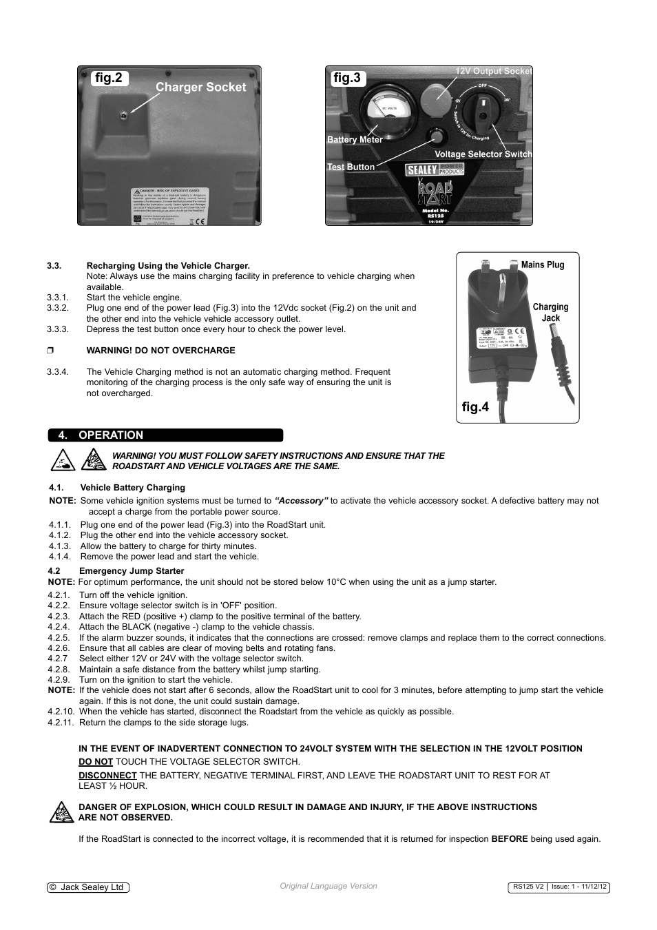 Fig.3 fig.4 fig.2, Operation | Sealey RS125 User Manual | Page 3 / 4