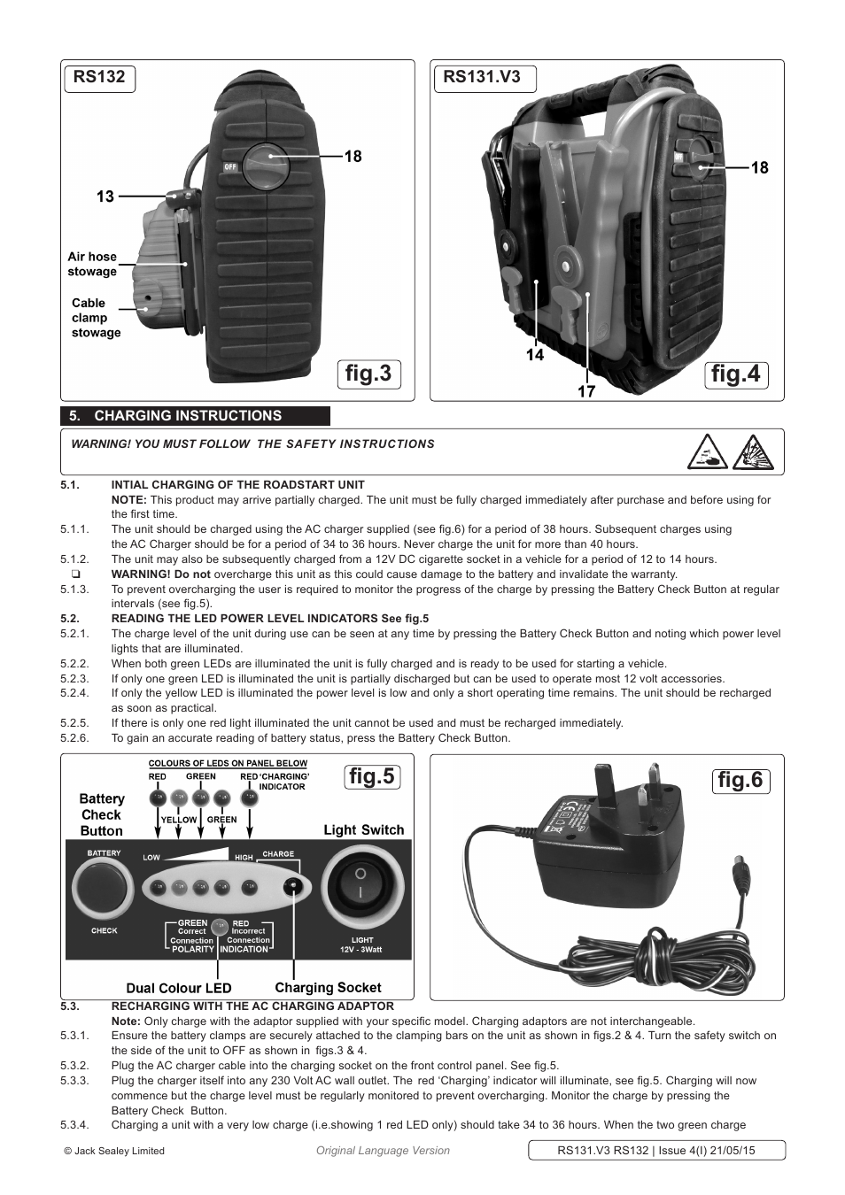 Fig.4, Fig.3, Fig.5 fig.6 | Sealey RS131 User Manual | Page 3 / 7