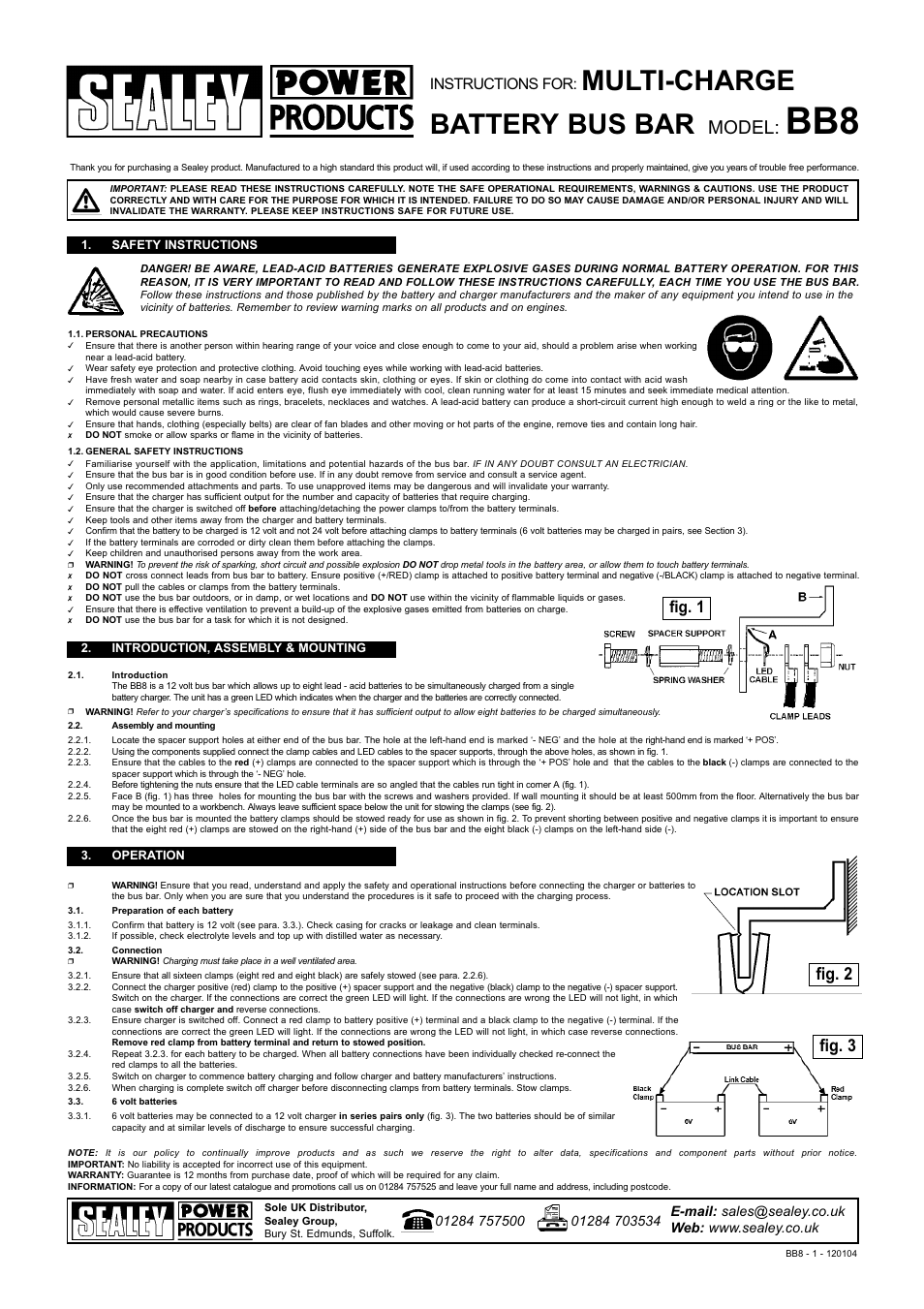 Sealey BB8 User Manual | 2 pages