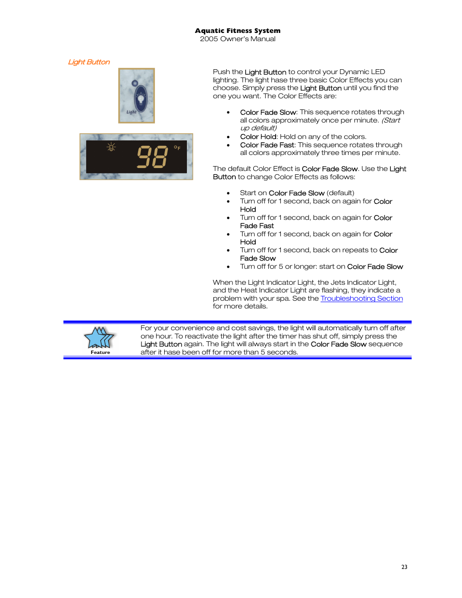 Light button | Dimension One Spas 01513-192 User Manual | Page 27 / 48