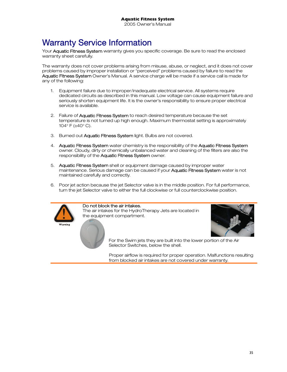 Warranty service information | Dimension One Spas 01513-192 User Manual | Page 39 / 48