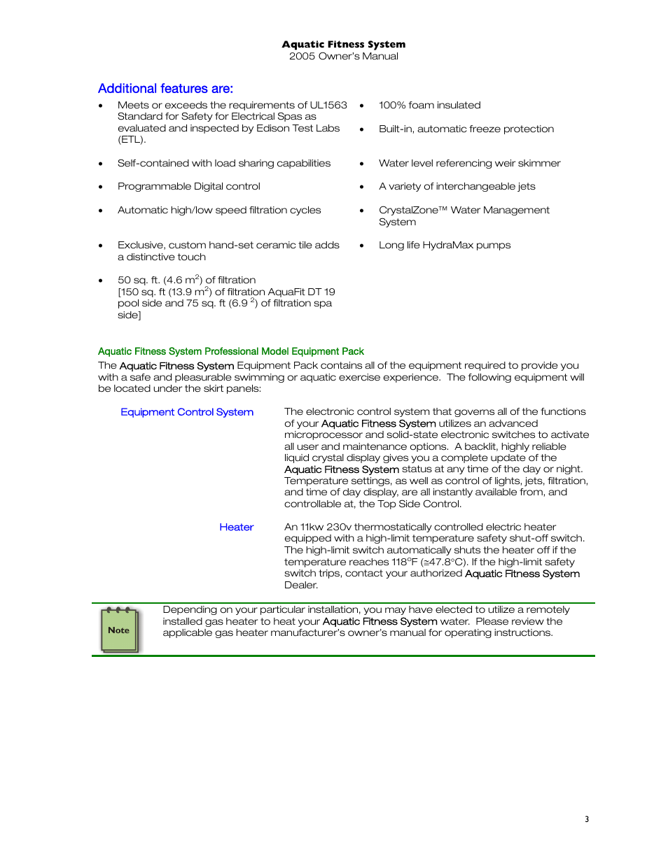 Additional features are, Additional fea ures are | Dimension One Spas 01513-192 User Manual | Page 7 / 48