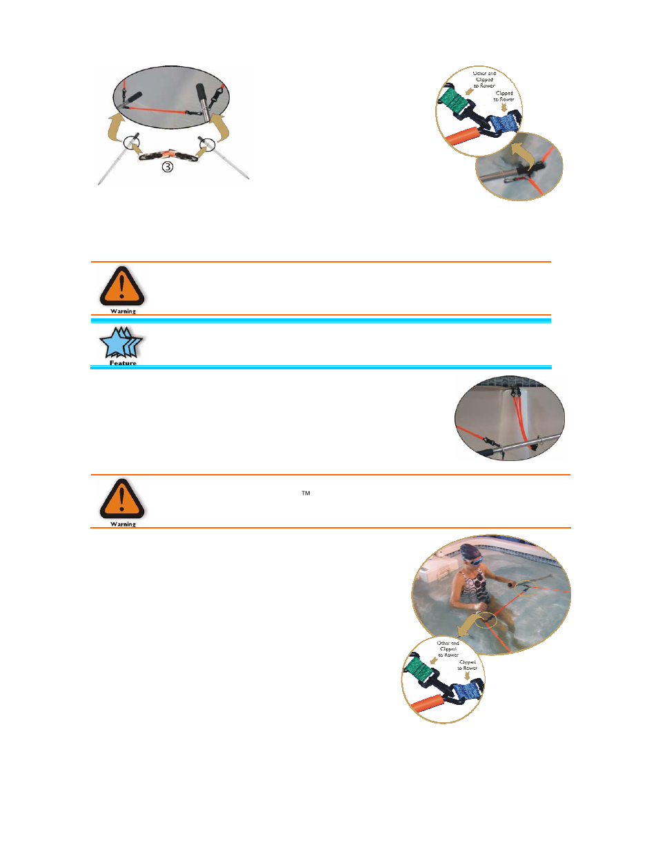Rowing for the first time, Using the rower | Dimension One Spas Aquatic Fitness System User Manual | Page 22 / 31