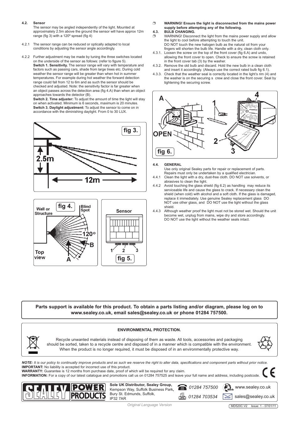Fig 3. fig 4. fig 5. fig 6 | Sealey MD520C User Manual | Page 2 / 3