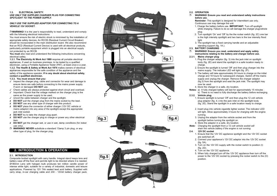 Fig.1, Fig.3, Fig.2 fig.5 fig.4 | Introduction & operation | Sealey AK438 User Manual | Page 2 / 2