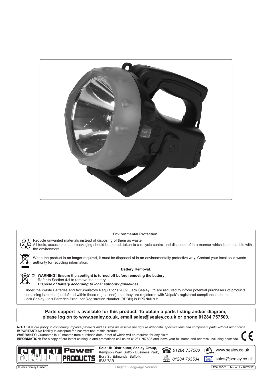 Sealey LED436 User Manual | Page 3 / 3