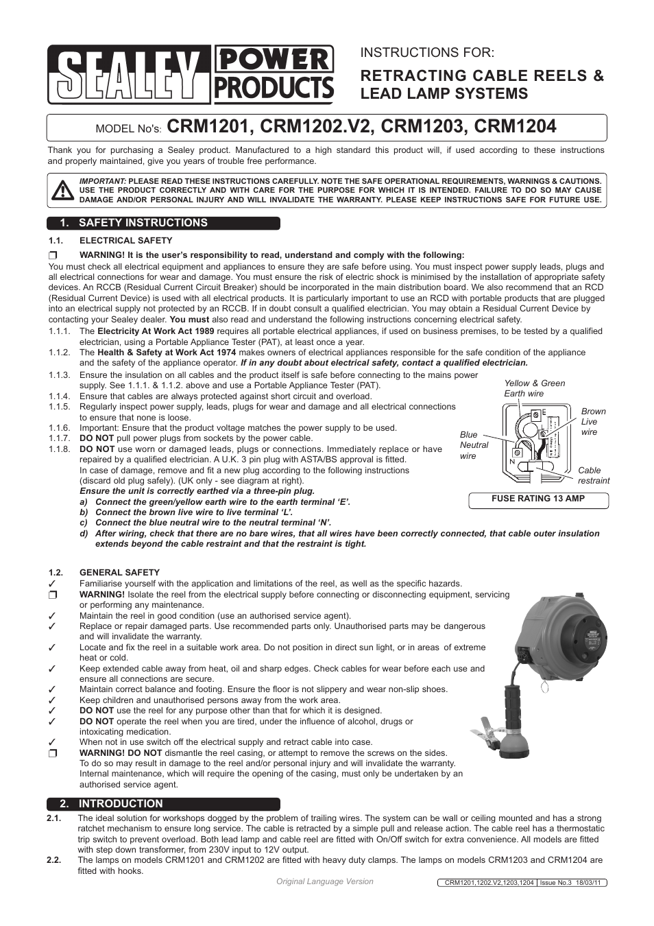 Sealey CRM1204 User Manual | 2 pages