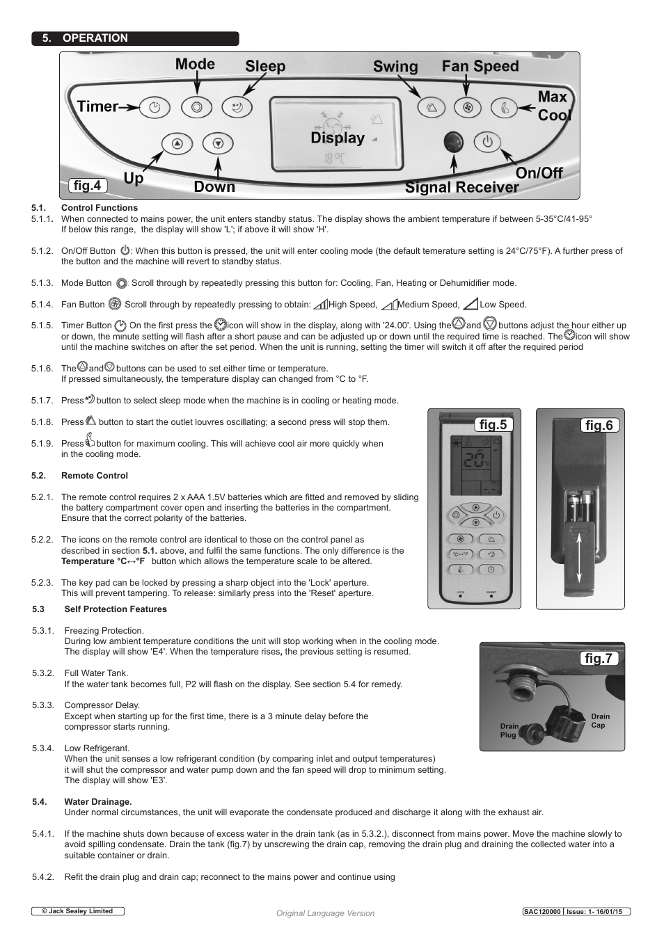 Fig.4 fig.5 fig.6, Fig.7, Operation | Sealey SAC12000 User Manual | Page 3 / 4