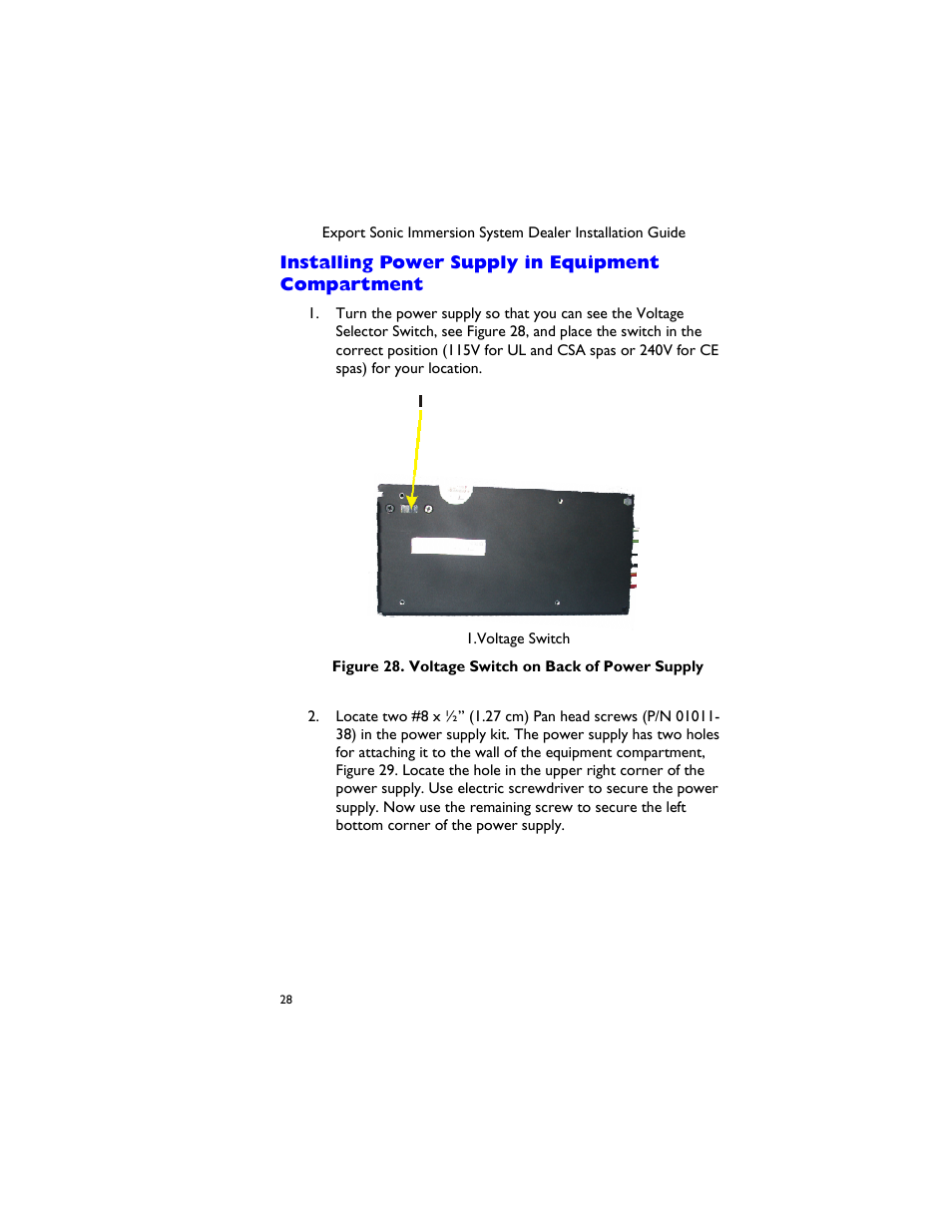 Installing power supply in equipment compartment | Dimension One Spas 01510-1030E Rev A User Manual | Page 32 / 54