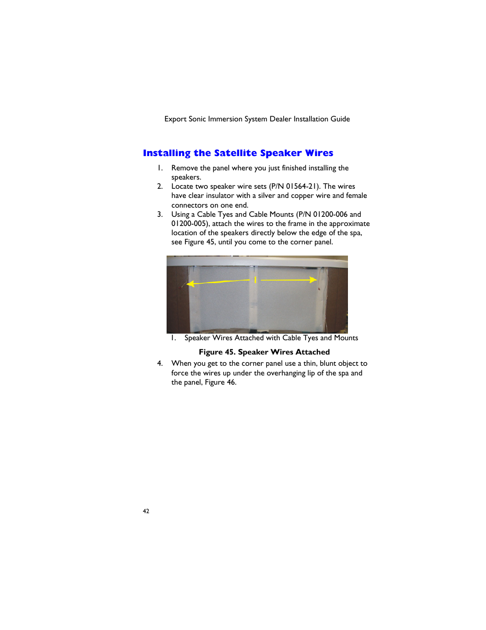 Installing the satellite speaker wires | Dimension One Spas 01510-1030E Rev A User Manual | Page 46 / 54