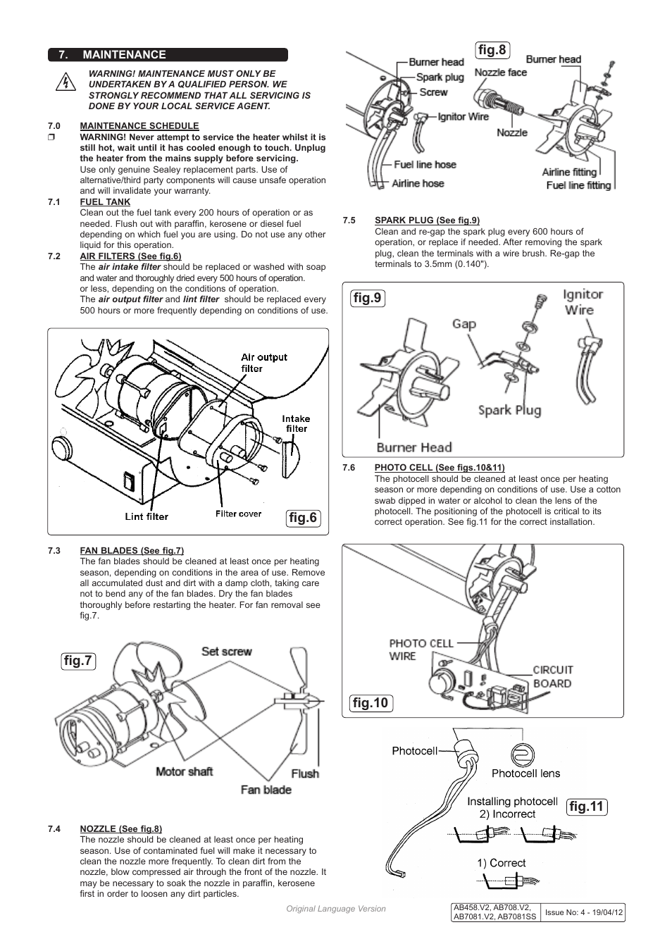 Maintenance | Sealey AB458 User Manual | Page 4 / 6