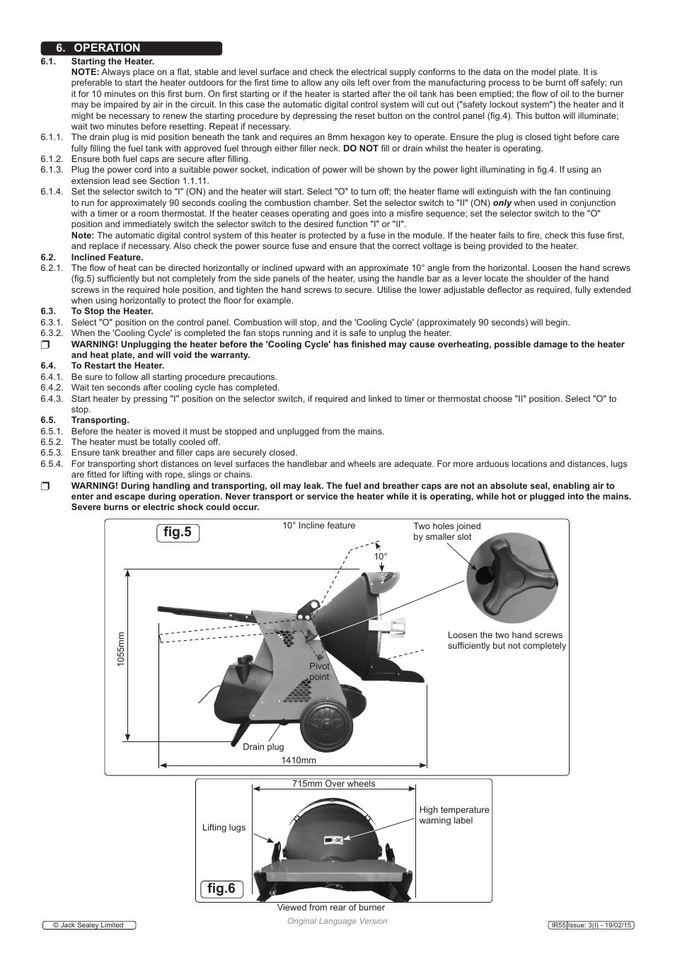 Fig.5, Fig.6, Operation | Sealey IR55 User Manual | Page 4 / 8
