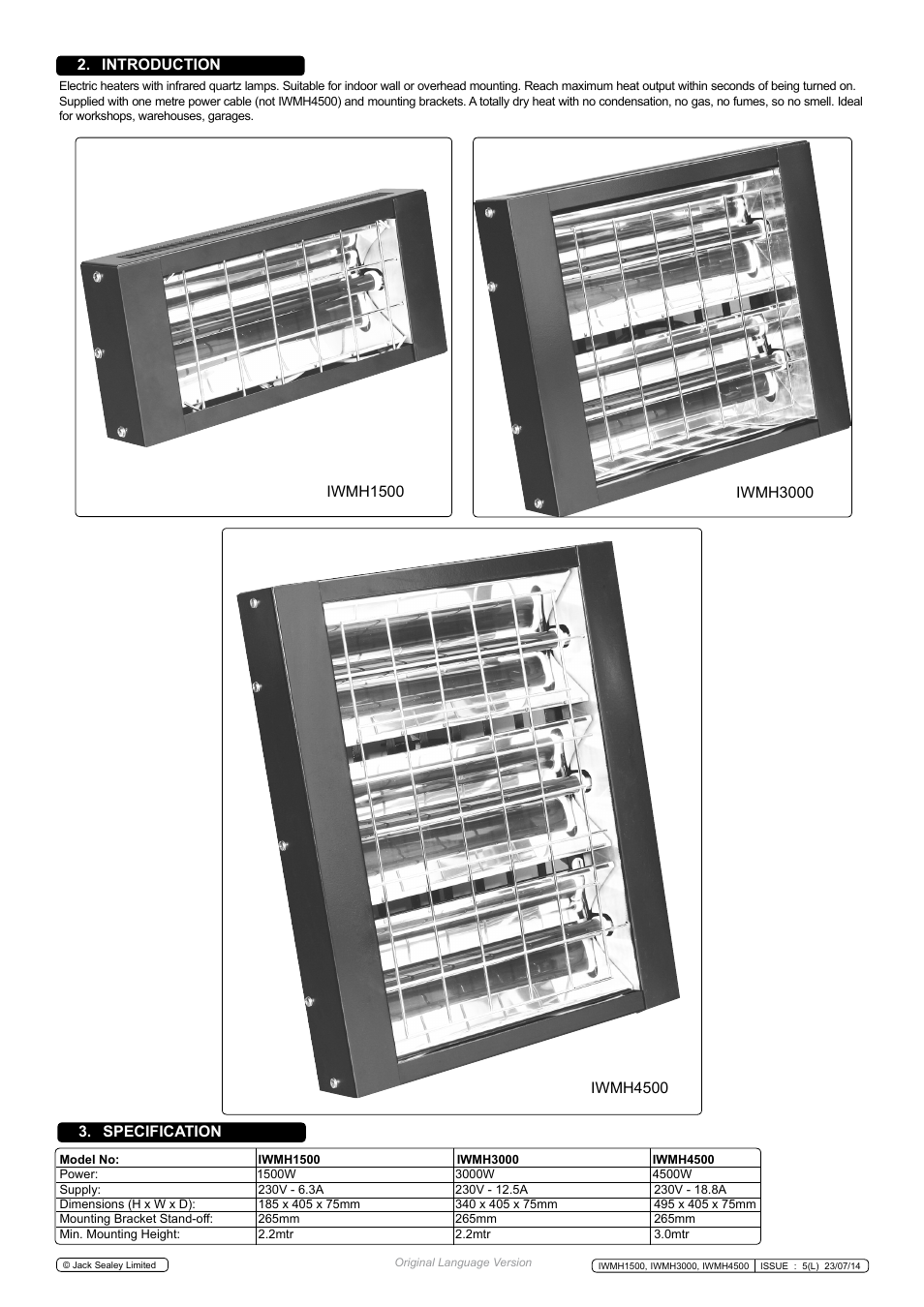 Sealey IWMH3000 User Manual | Page 2 / 3