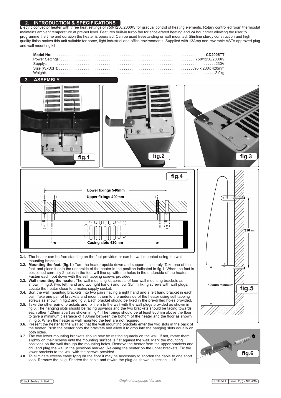 Fig.5, Fig.1 fig.3 fig.2, Fig.4 fig.6 | Sealey CD2005TT User Manual | Page 2 / 3