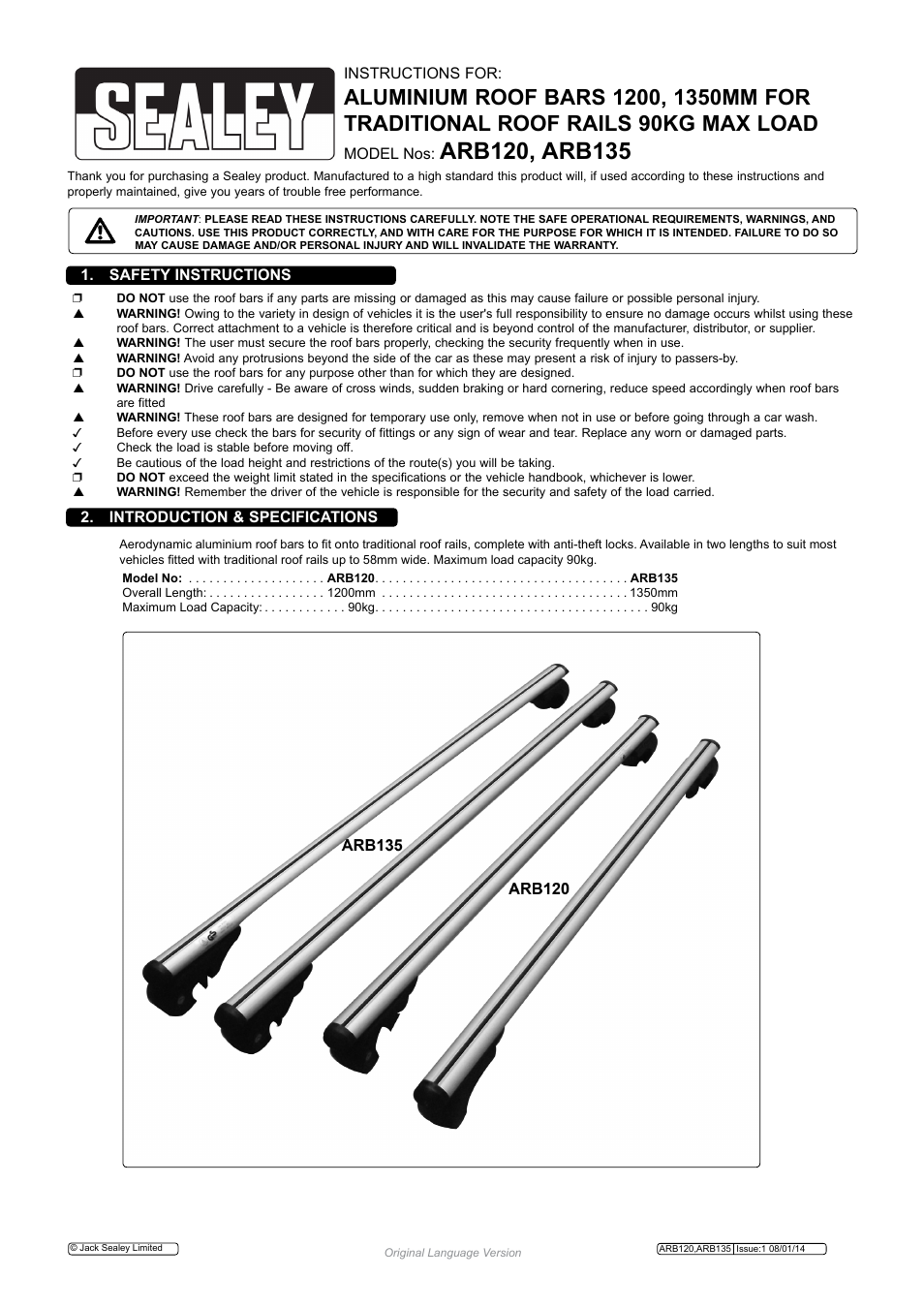Sealey ARB120 User Manual | 2 pages