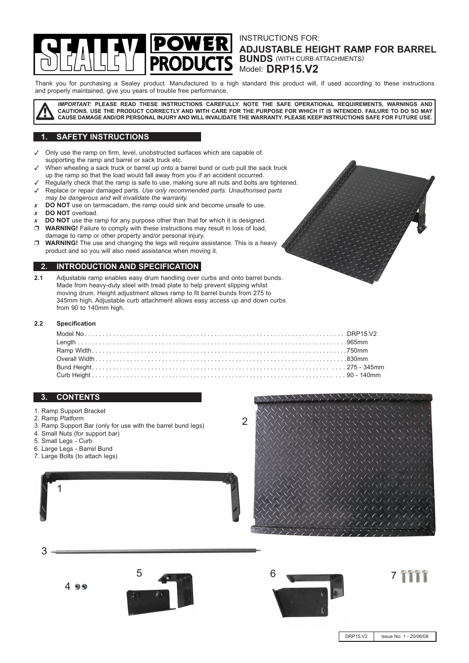 Sealey DRP15 User Manual | 2 pages