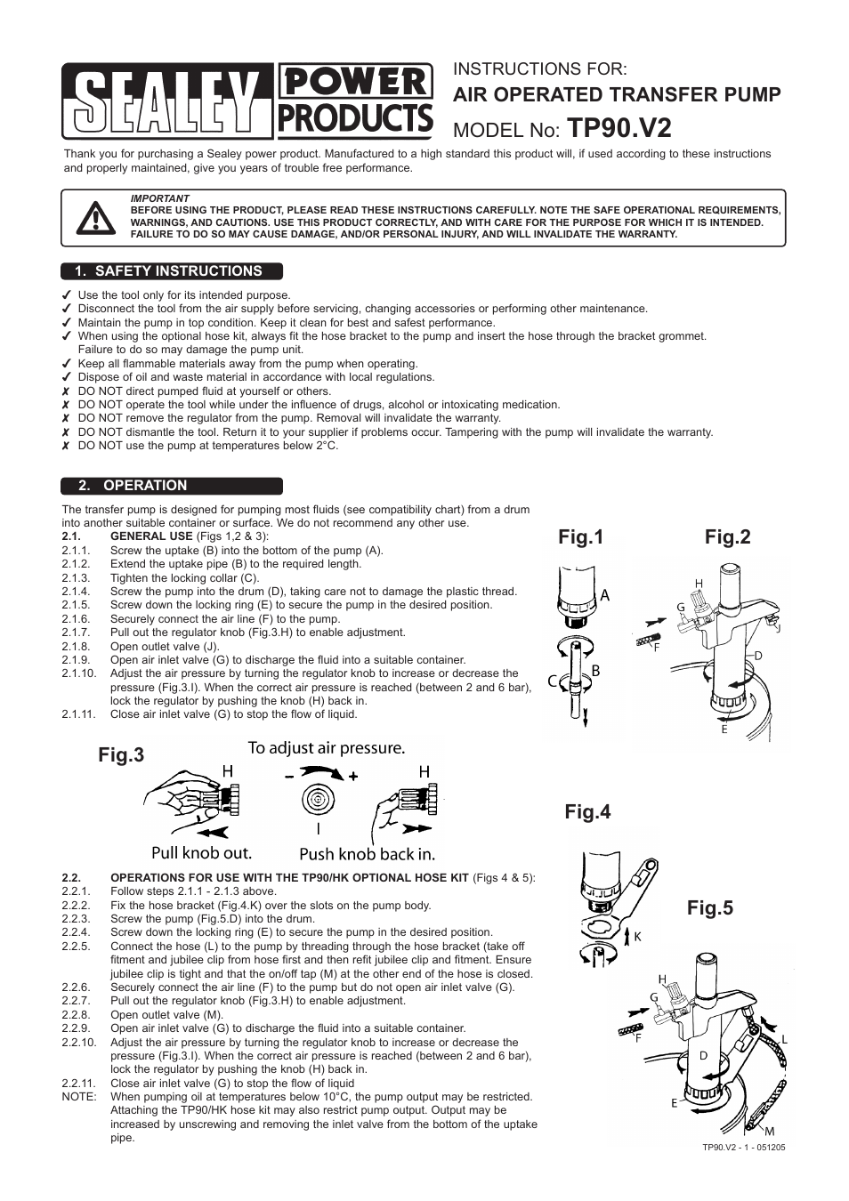 Sealey TP90 User Manual | 4 pages