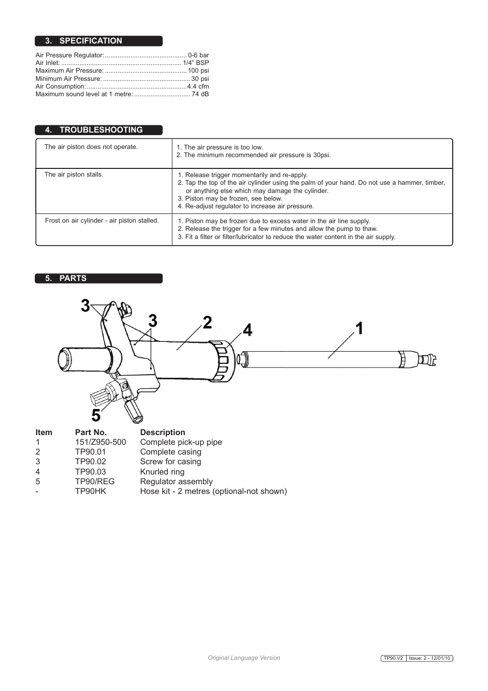 Sealey TP90 User Manual | Page 2 / 4