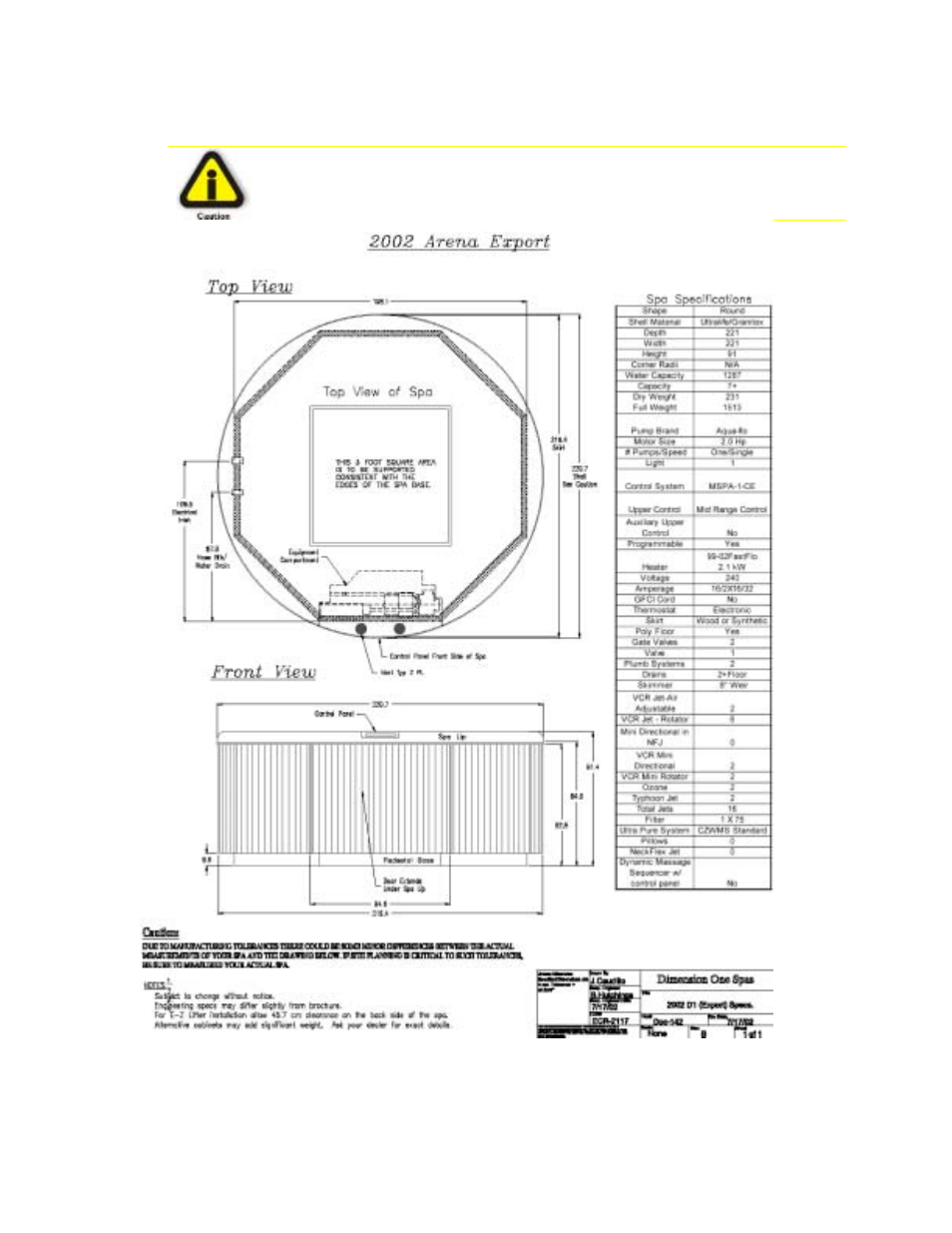 Arena | Dimension One Spas Home Hot Tubs User Manual | Page 11 / 36