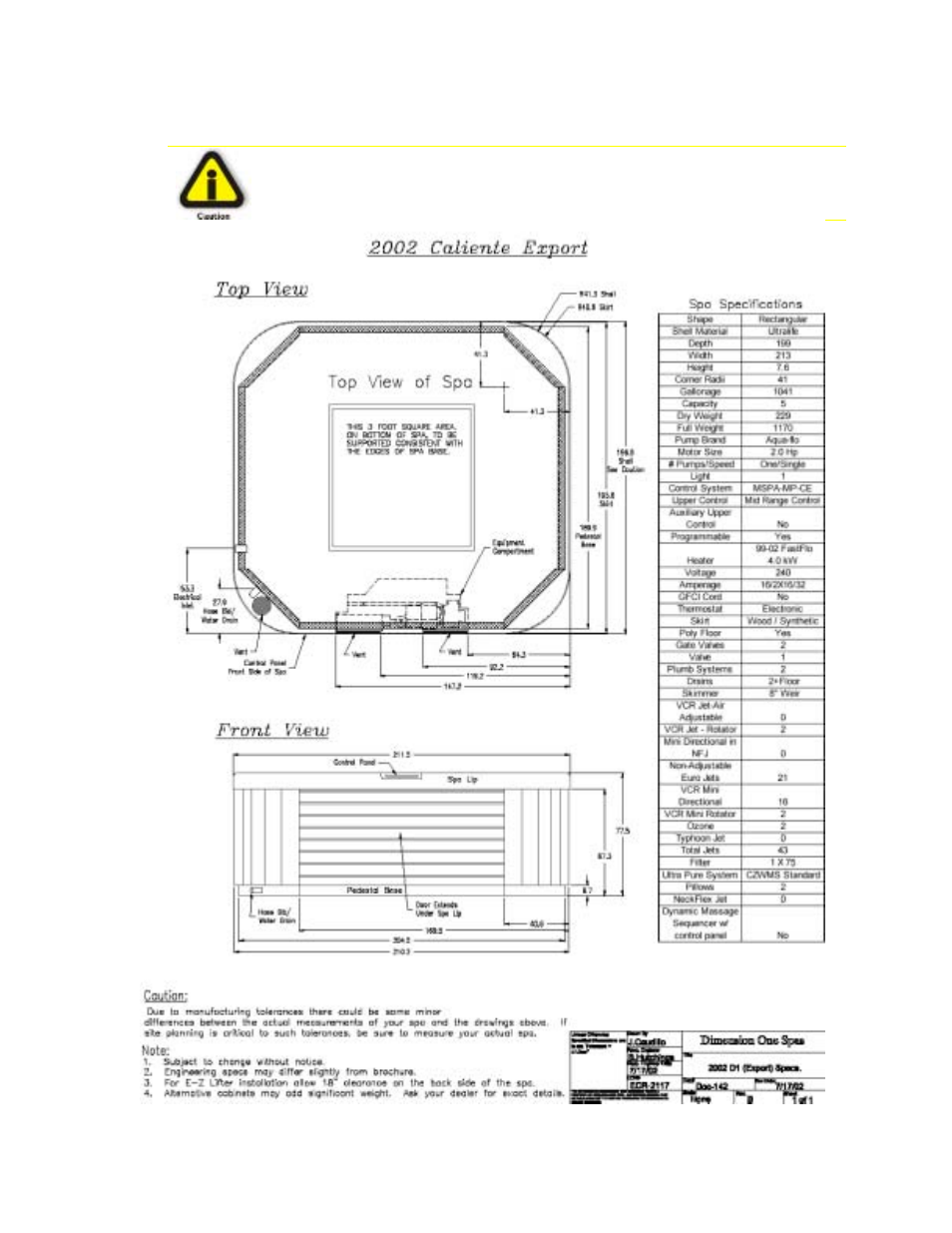 Caliente | Dimension One Spas Home Hot Tubs User Manual | Page 15 / 36