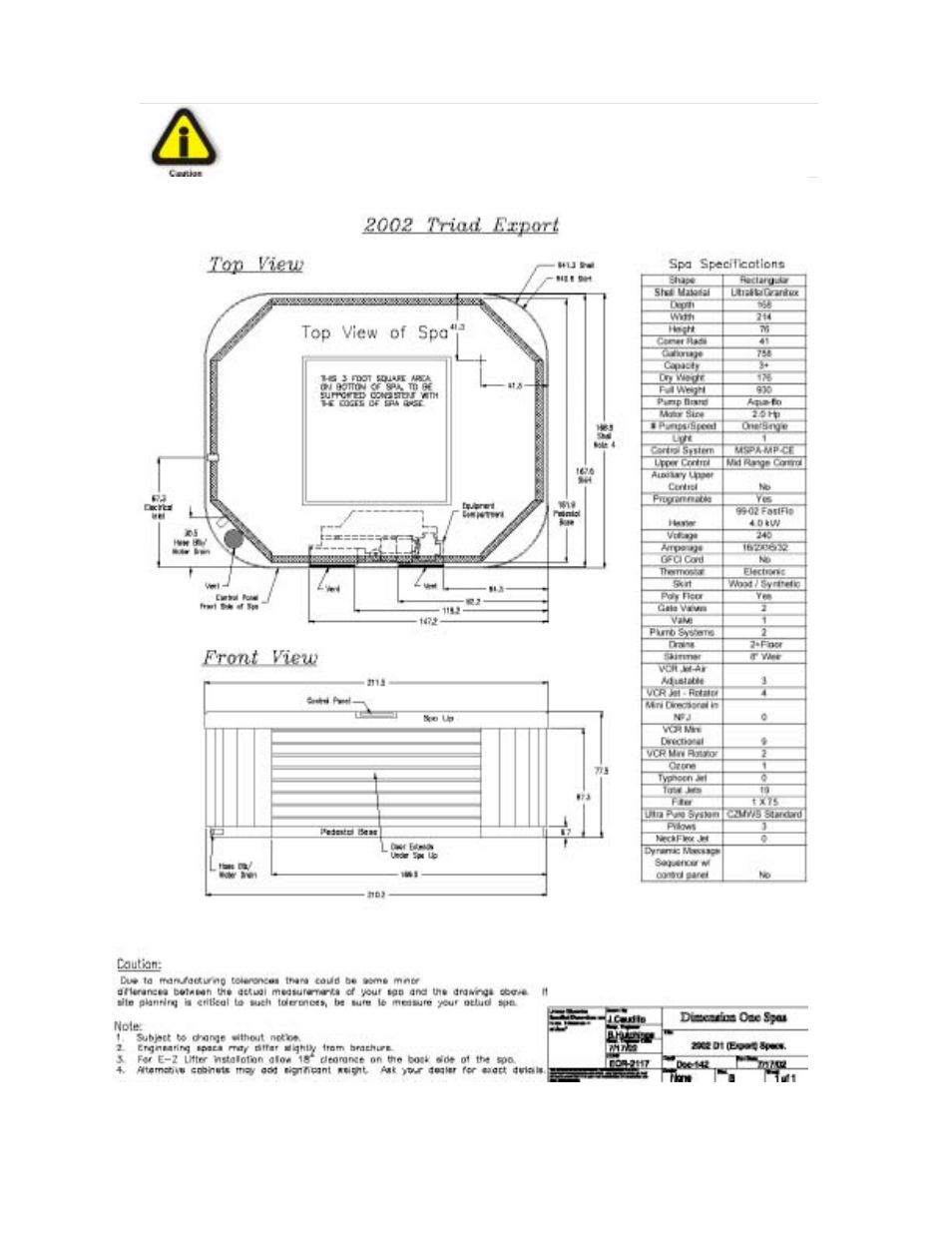 Triad | Dimension One Spas Home Hot Tubs User Manual | Page 22 / 36