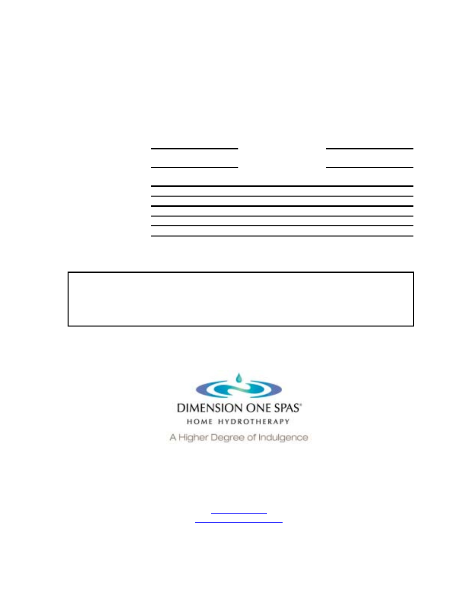Spa information, My spa, Dealer information | Dimension one spas inc. information | Dimension One Spas Home Hot Tubs User Manual | Page 33 / 36