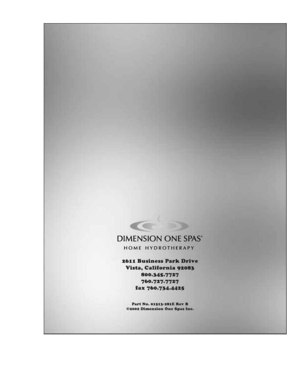 Dimension One Spas Home Hot Tubs User Manual | Page 36 / 36