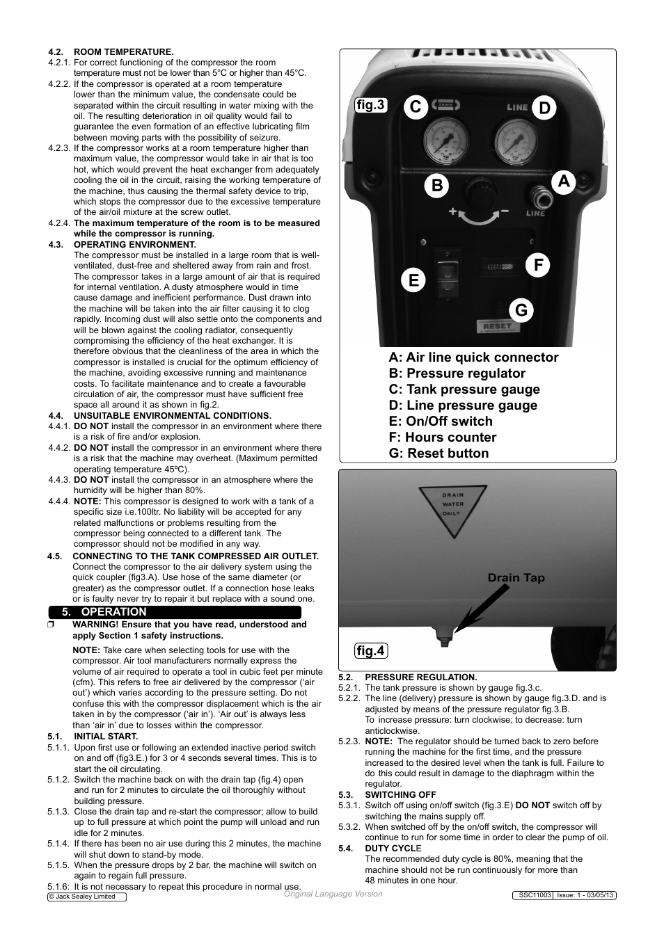 Fig.3, Operation | Sealey SSC11003 User Manual | Page 4 / 9