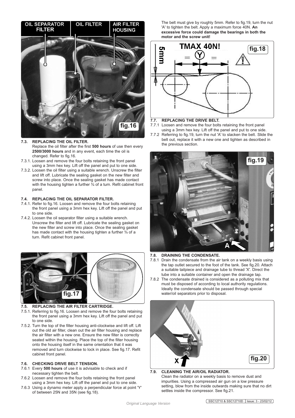 Fig.17, Fig.19, Fig.20 | Fig.18 fig.16 | Sealey SSC12710 User Manual | Page 12 / 14