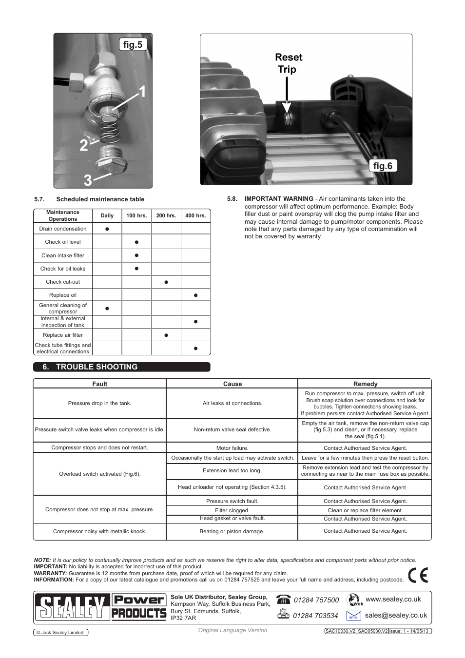 Fig.5 fig.6 | Sealey SAC05030 User Manual | Page 4 / 4