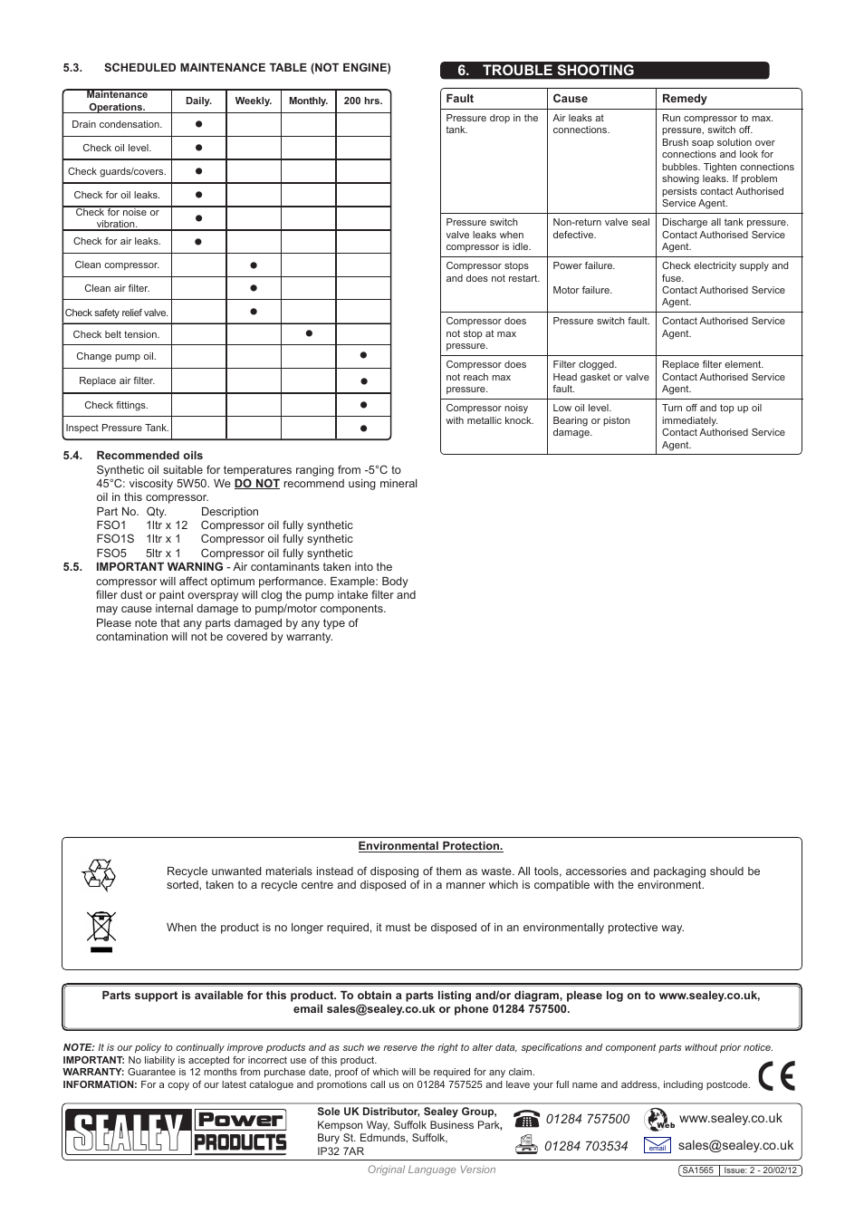 Sealey SA1565 User Manual | Page 4 / 5