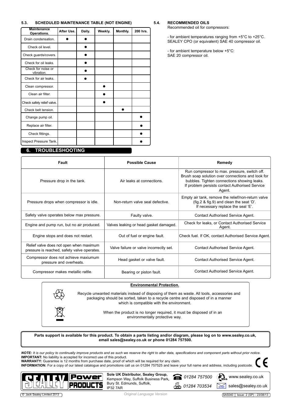 Sealey SA5040 User Manual | Page 4 / 4