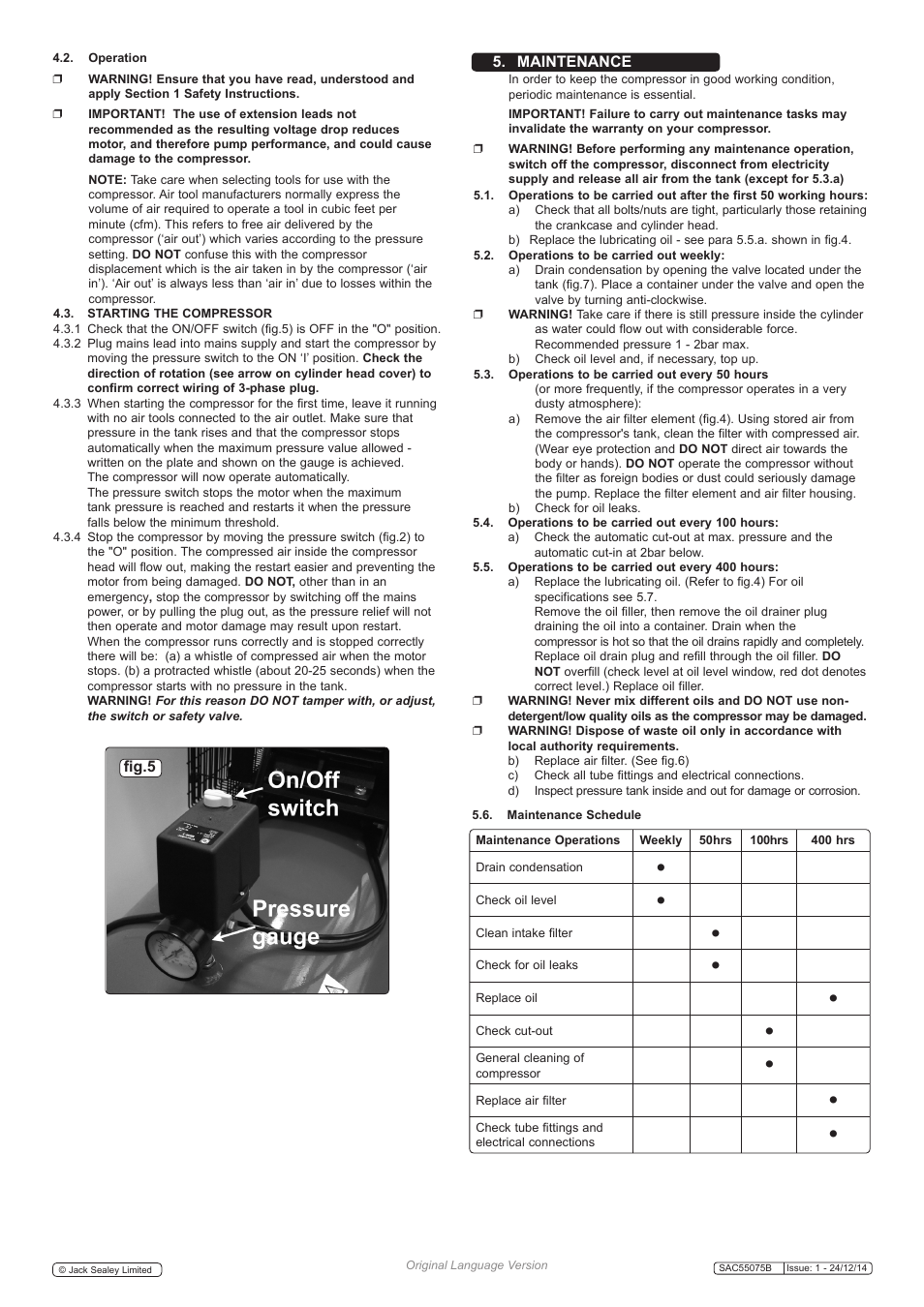 Sealey SAC55075B User Manual | Page 3 / 5