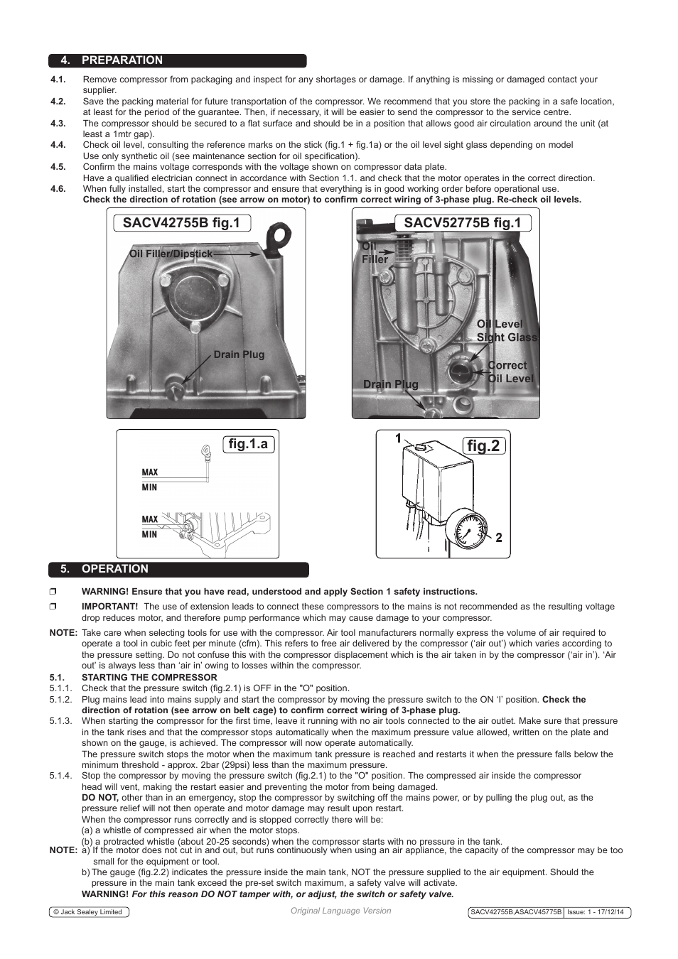Fig.2, Fig.1.a, Operation | Preparation | Sealey SACV42755B User Manual | Page 3 / 8