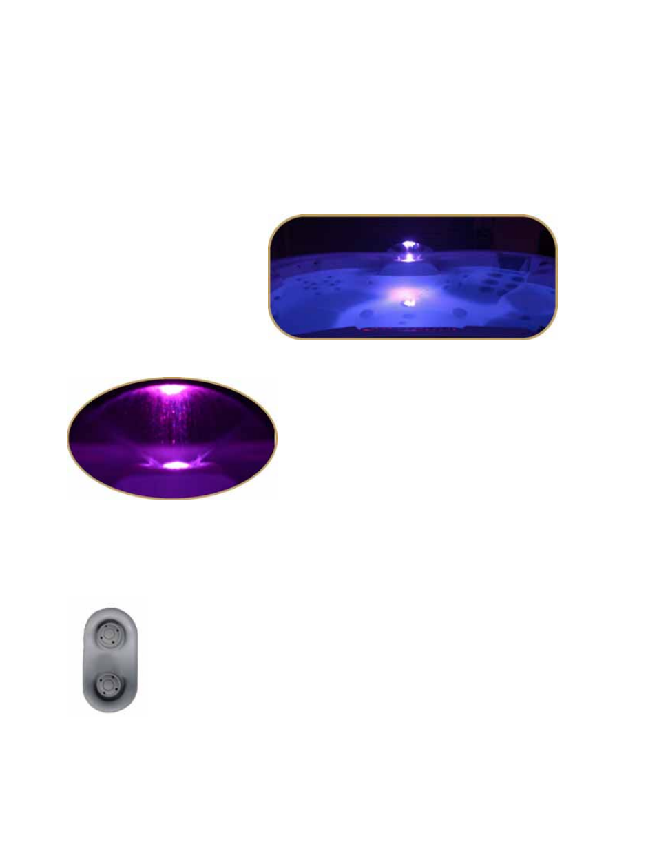 Bay collection features, Dynamic led underwater lighting, Fountain | Underwater switches | Dimension One Spas Bay Collection User Manual | Page 12 / 72