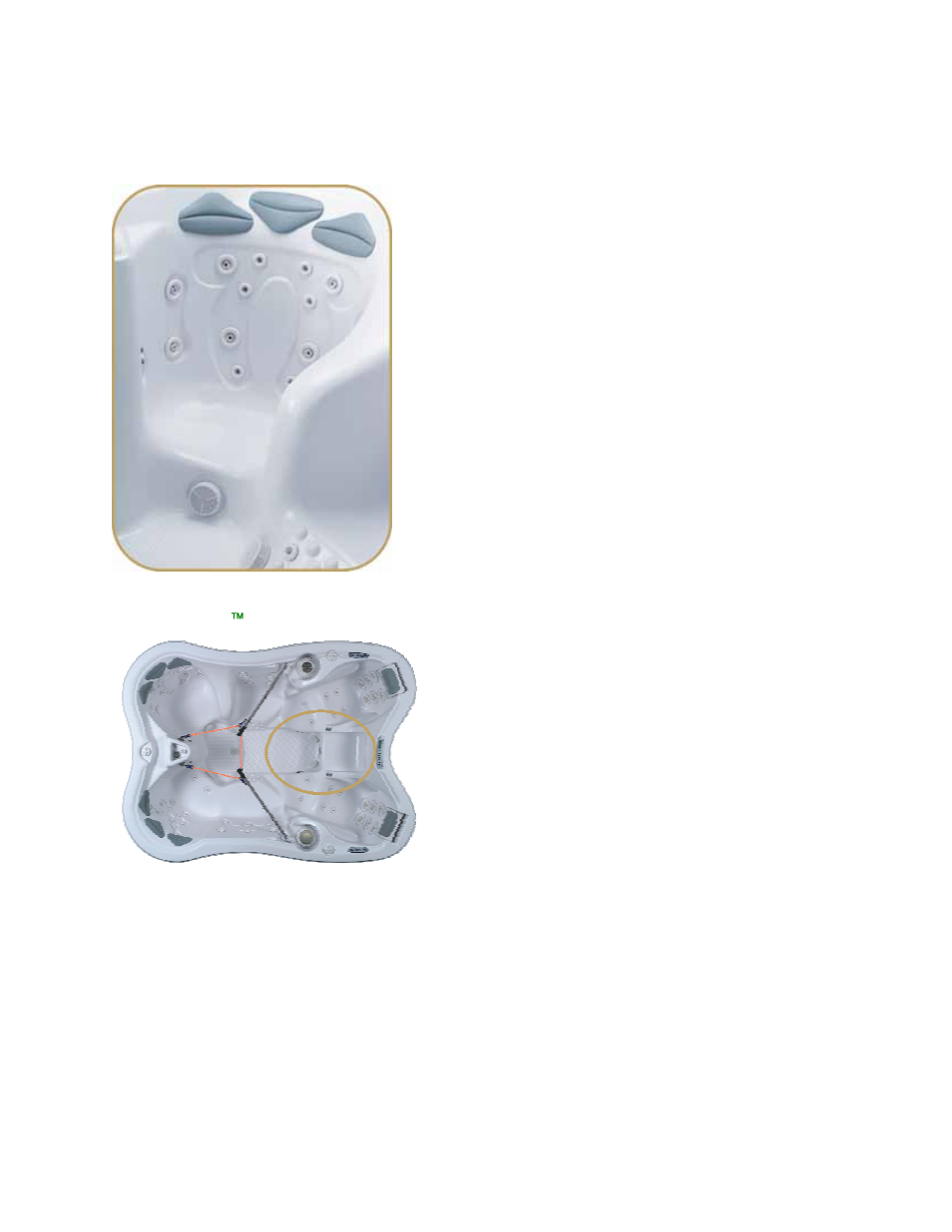 Frontal therapy seat, Sport zone seat | Dimension One Spas Bay Collection User Manual | Page 16 / 72