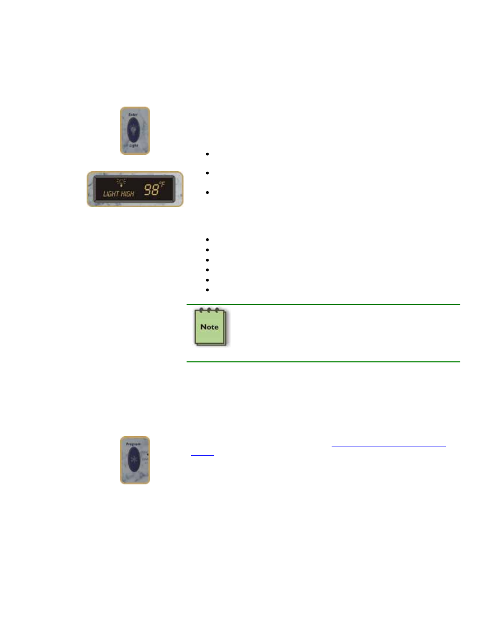 Light / enter button, Program button | Dimension One Spas Bay Collection User Manual | Page 33 / 72