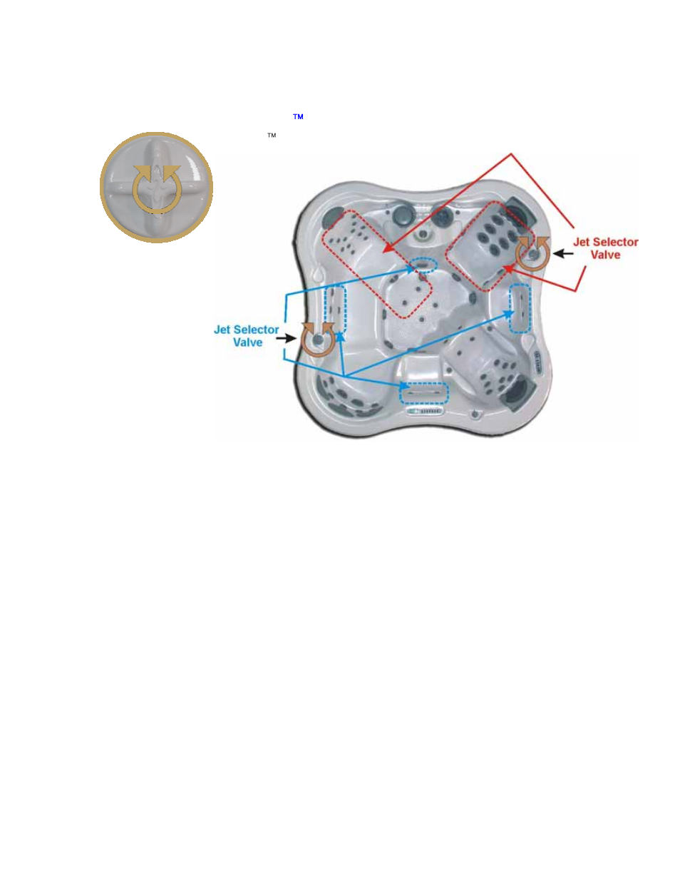 Jet selector valves – lotus bay | Dimension One Spas Bay Collection User Manual | Page 47 / 72