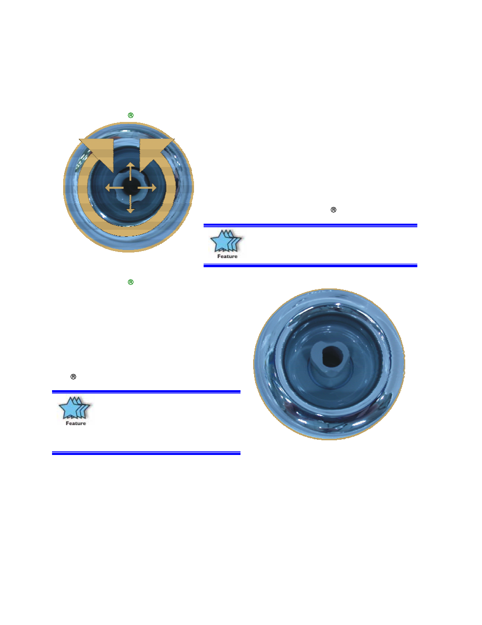 Adjustable and interchangeable jets, Standard vcr jets\( – directional, Standard vcr jets\( – rotator | Standard vcr jets® – directional, Standard vcr jets® – rotator | Dimension One Spas Bay Collection User Manual | Page 48 / 72