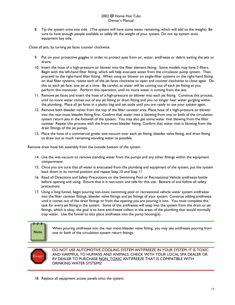 Dimension One Spas @home Dream HP User Manual | Page 21 / 28
