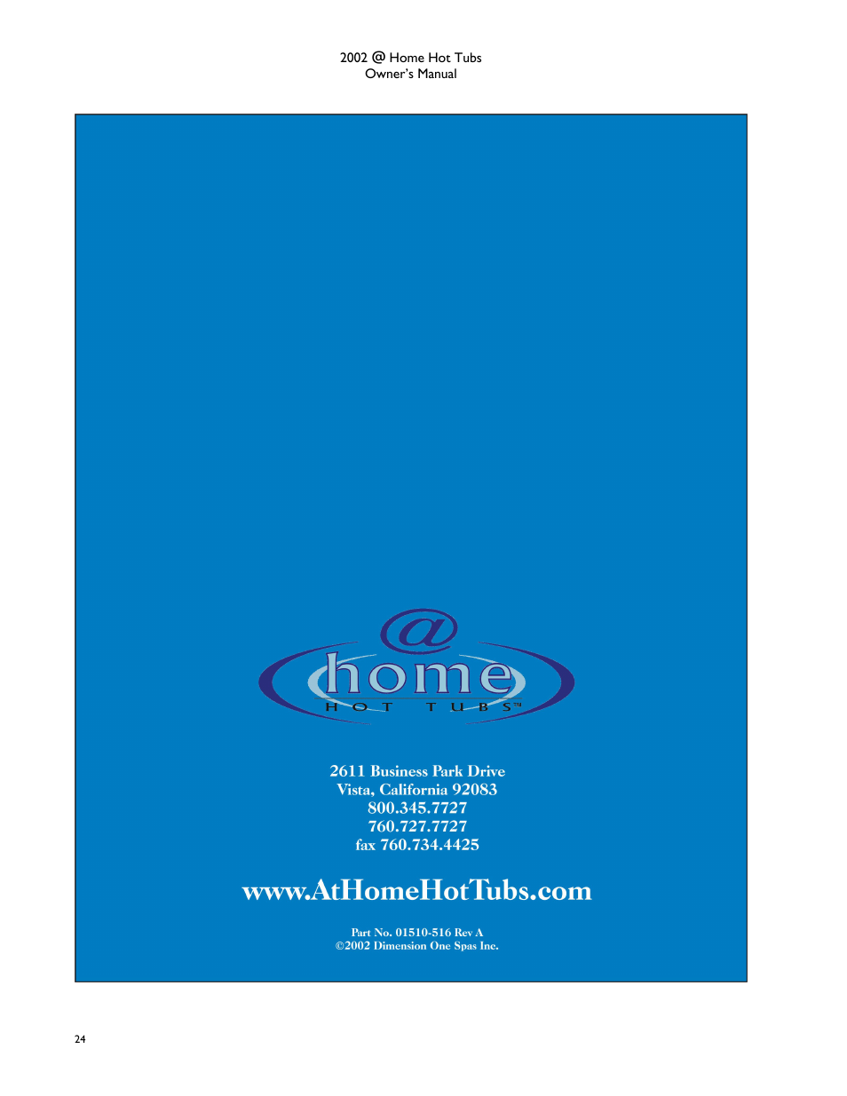 Dimension One Spas @home Dream HP User Manual | Page 28 / 28
