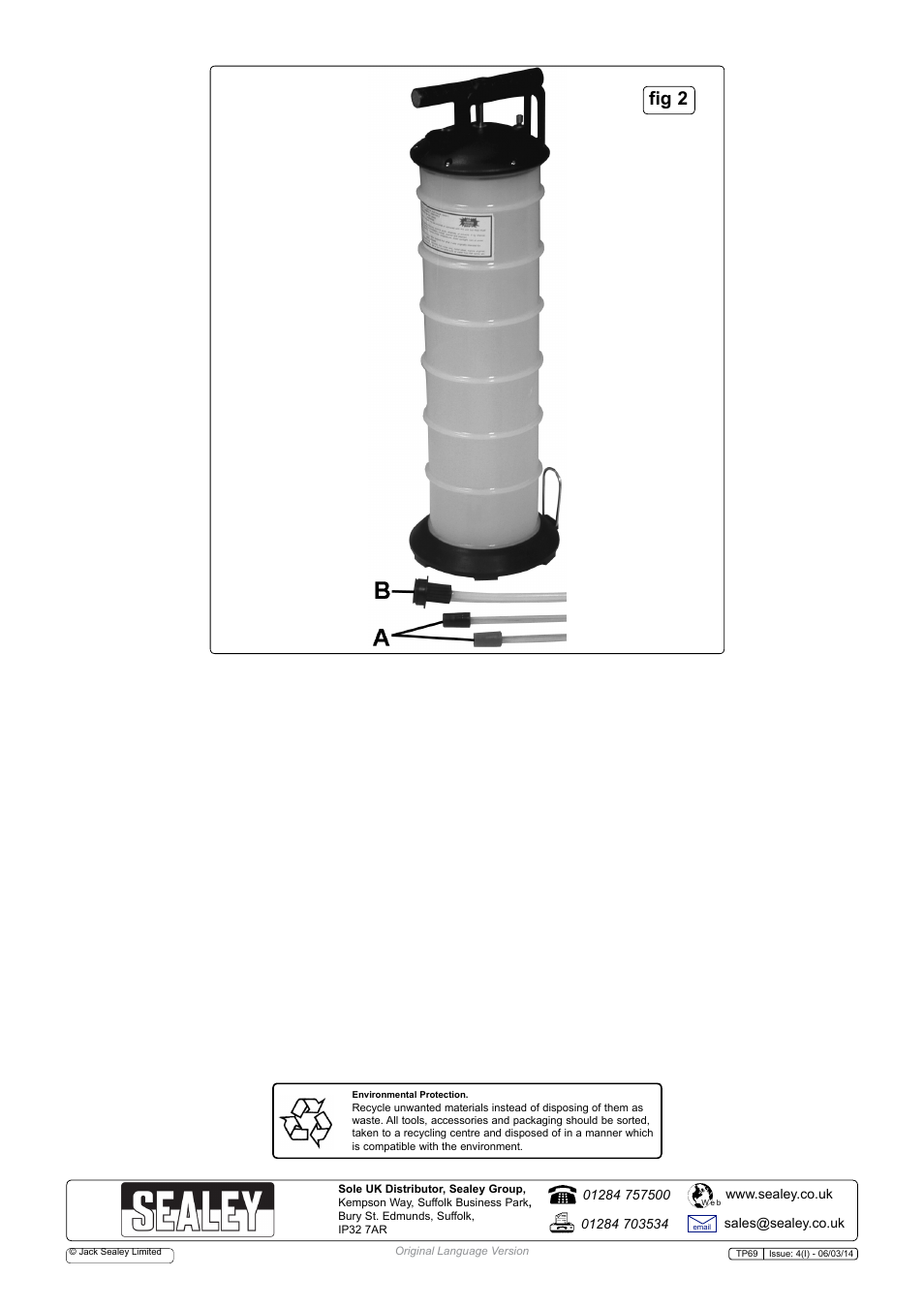 Fig 2 | Sealey TP69 User Manual | Page 2 / 2