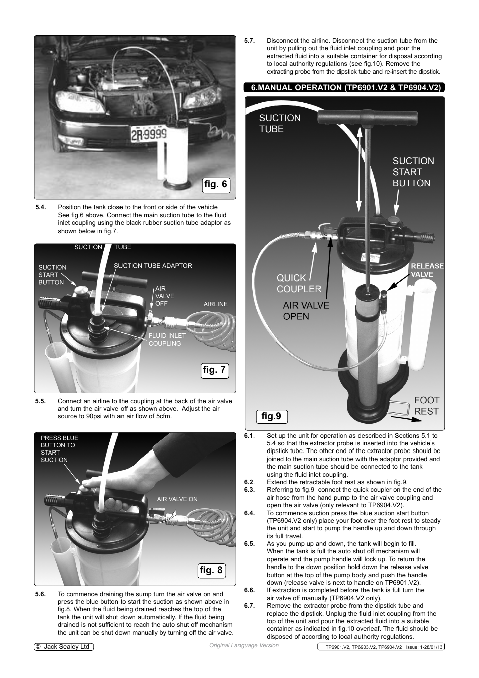 Fig. 6 fig. 7 fig. 8, Fig.9 | Sealey TP6901 User Manual | Page 3 / 4